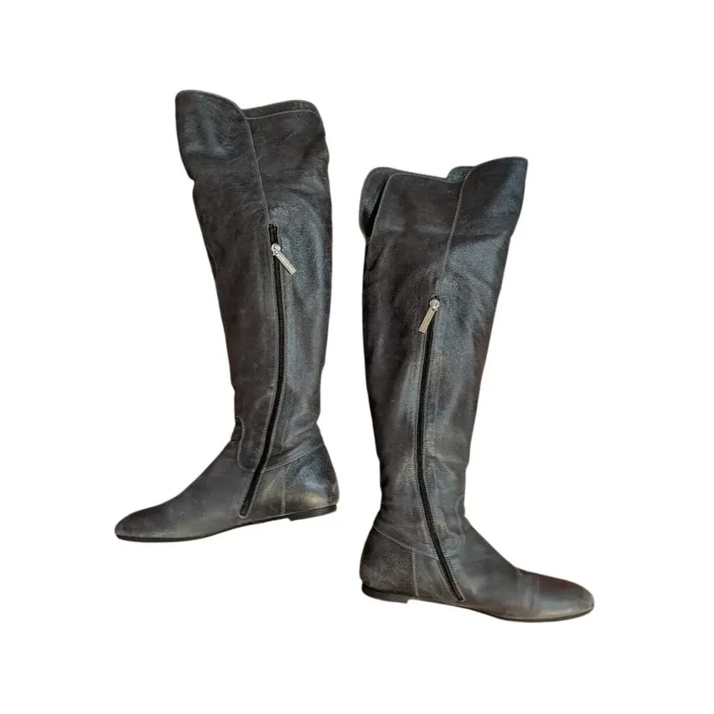 Fratelli‎ Rossetti Women's Knee-High Black Leather Riding Boots Size 9.5